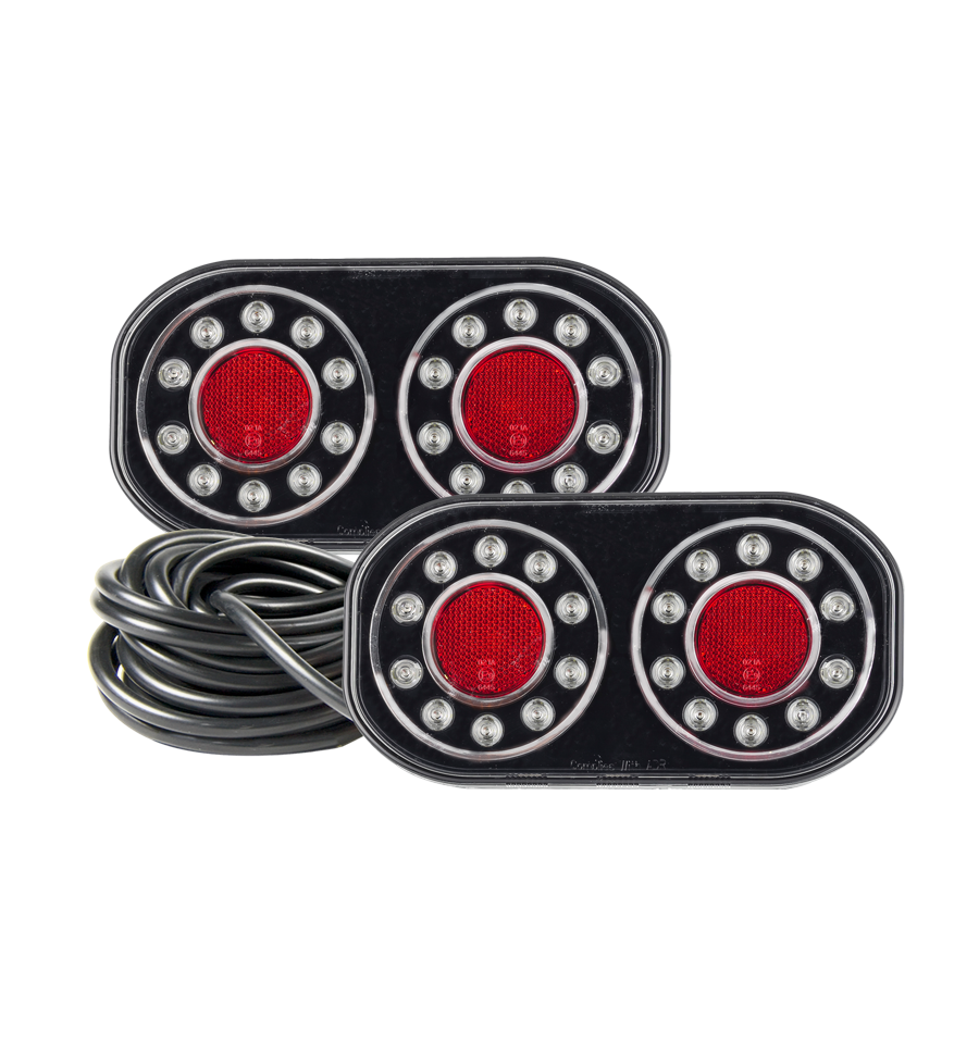 12V LED Stop/Tail & Indicator & Number Plate Lamp Twin Pack, 210 X 110 X 22mm D